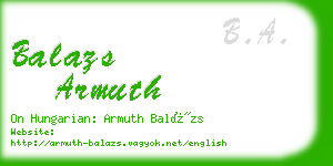 balazs armuth business card